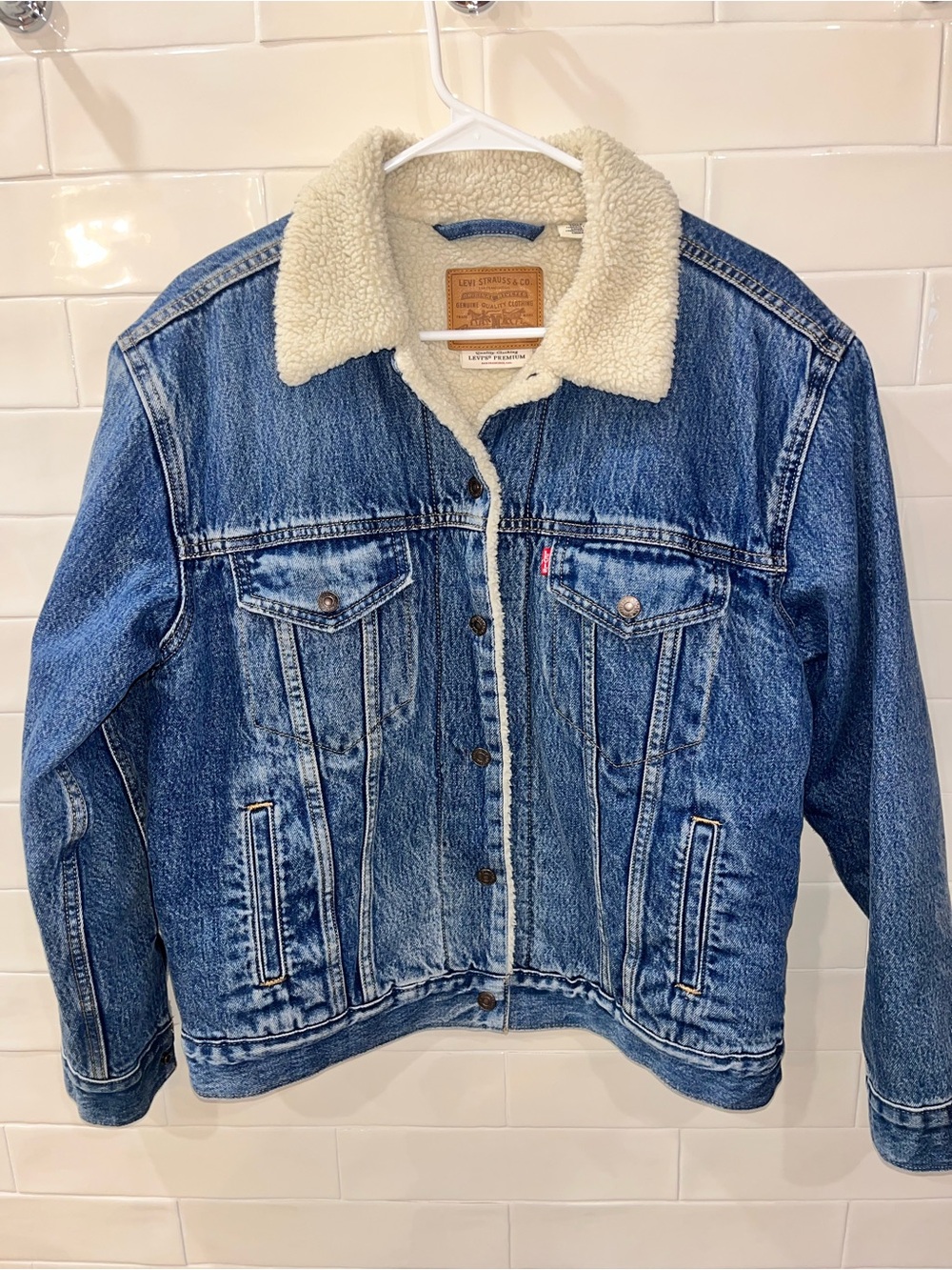 Levi's Sherpa Trucker Jean Jacket Premium Label Sz Large